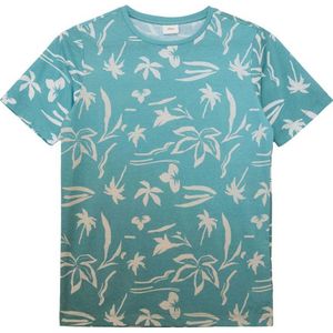 s.Oliver T-shirt met all over print petrol