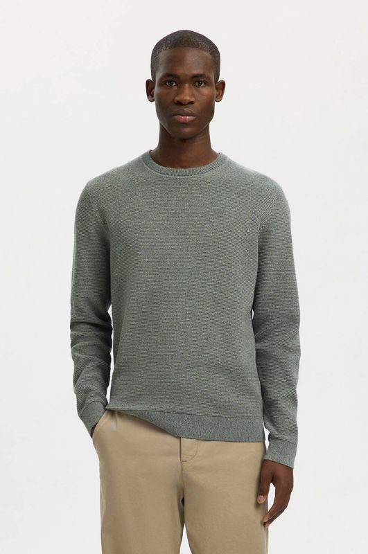 SELECTED HOMME gebreide trui grijsgroen