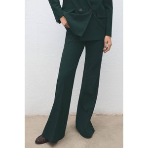 Mango high waist flared broek donkergroen