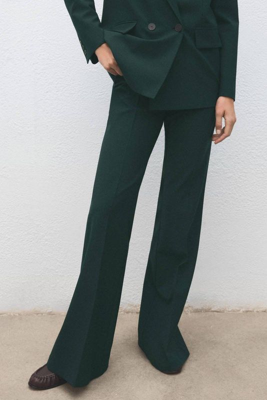 MANGO Pantalon 'IRESE'  donkergroen