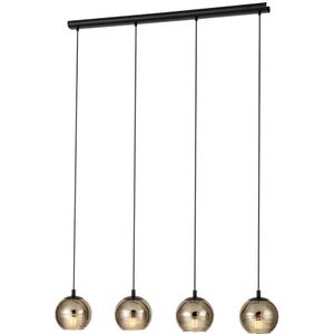 EGLO Lemorieta Hanglamp - E27 - 4-lichts - 111 cm - Zwart/Goud