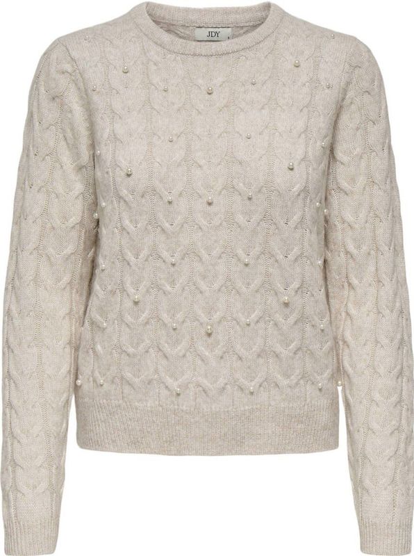 Jacqueline de Yong - Jdycarmen O-neck - Gebreide Trui - Birch/white Pear