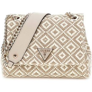 GUESS gevlochten crossbody tas Rianee beige