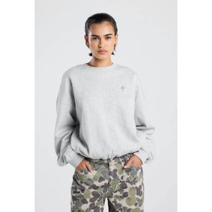 America Today sweater met backprint lichtgrijs