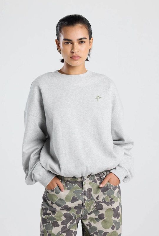 America Today sweater met backprint lichtgrijs