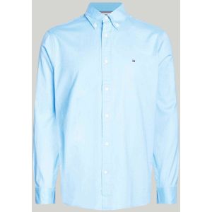 Tommy Hilfiger regular fit overhemd FLEX POPLIN met logo sleepy blue