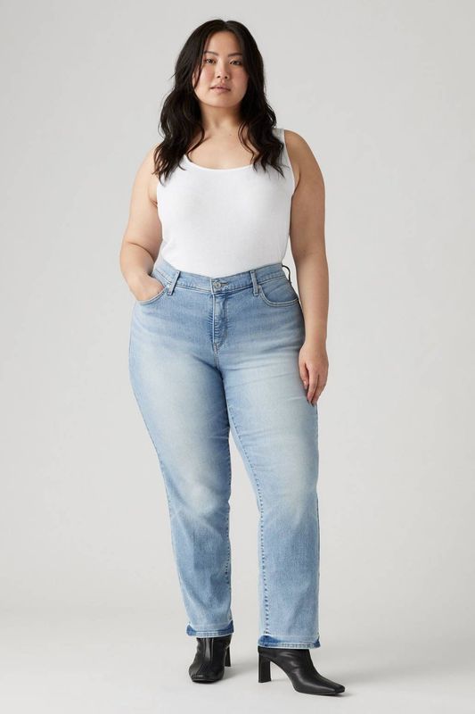 Jeans - Twice the Time Plus - Riemlussen - Steekzakken - 1-Knoopsmodel