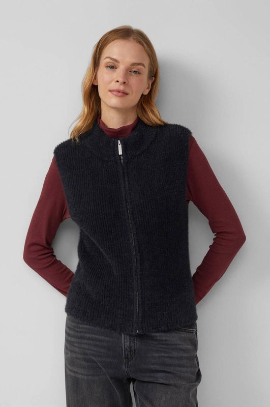 s.Oliver gebreid vest zwart