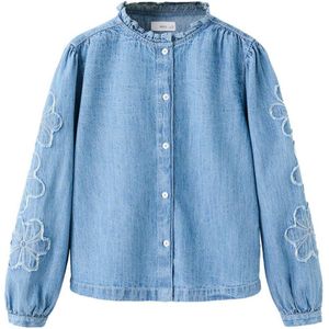 Mango Kids denim gebloemde blouse medium blue denim