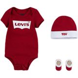 Levi's Kids giftset Classic Batwing met romper rood/wit