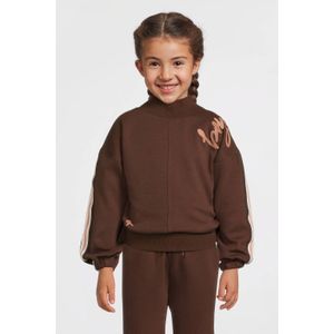 Me & My Monkey sweater met borduursel donkerbruin