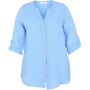 Paprika linnen blouse lichtblauw