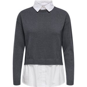 ONLY - ONLPayson - Trui - Donkergrijs / Wit