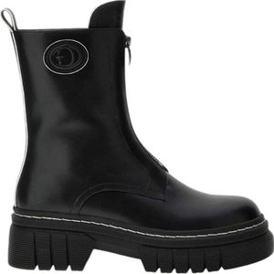 GUESS Annia chunky leren enkelboots zwart