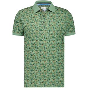 A fish named Fred polo met all over print sage green