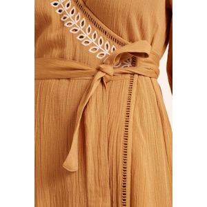 Summum jurk camel/ wit