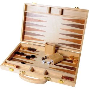 Buffalo Backgammon 15 Hout Ingelegd - Duurzaam Bordspel voor Volwassenen en Kinderen
