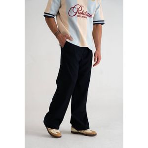 Prohibited SoHo Pleated Pants straight pantalon donkerblauw