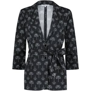 Tramontana rechtvallende blazer met all over print zwart/wit