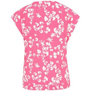 Cassis gebloemde blousetop roze/wit