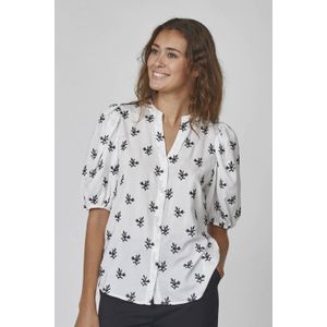 SisterS Point blouse met all over print wit/zwart