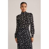 WE Fashion top met stippen zwart