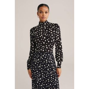 WE Fashion top met stippen zwart