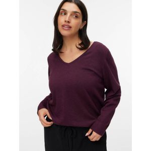 VERO MODA CURVE trui donkerrood gebreid