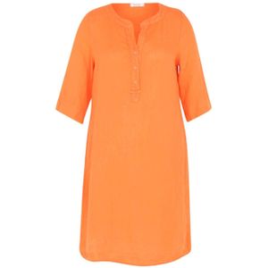 Paprika linnen jurk oranje