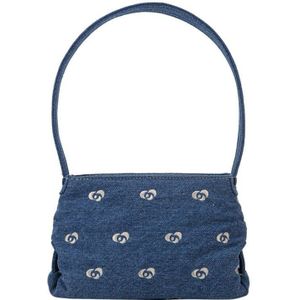 HVISK mini schoudertas Scape Mini Denim Embroidered blauw