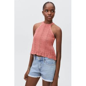 MANGO TEEN haltertop oudroze ajour