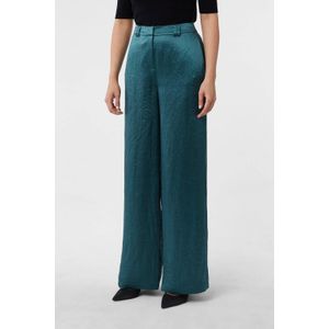 comma wide leg high waist broek petrol