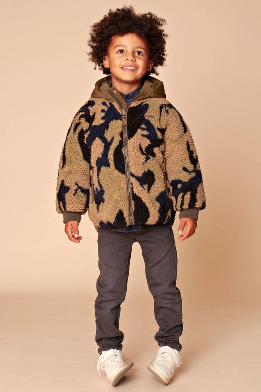 Stains & Stories - Jas - Groen - Winter Teddy Jacket Reversible