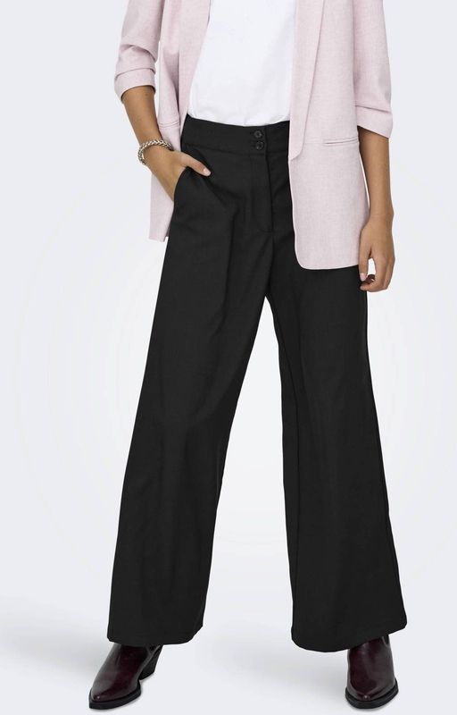 JDY - JDYDORA - Broek - Zwart - Wide Leg - 7/8 Lengte