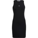 CALVIN KLEIN JEANS halter bodycon jurk met logo zwart