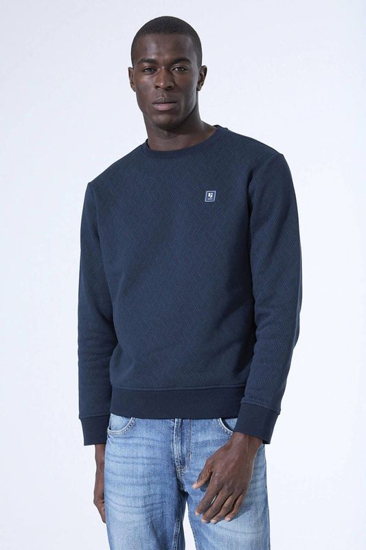 GARCIA - Print Sweater - Blauw - Lange Mouw