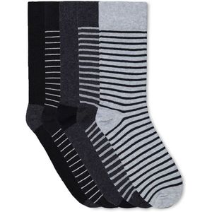 WE Fashion sokken - set van 5 antraciet/grijs