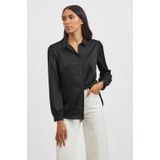 VILA blouse VIELLETTE van gerecycled polyester zwart