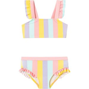 NAME IT MINI crop bikini met ruches NMFZULLE geel/lila/lichtblauw/roze