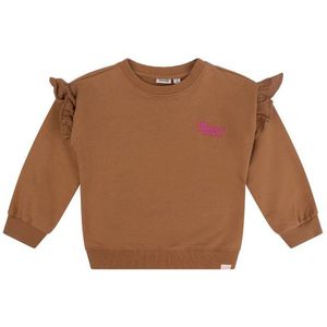 Daily7 sweater met ruches bruin