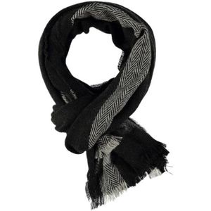Sarlini sjaal met visgraatpatroon zwart