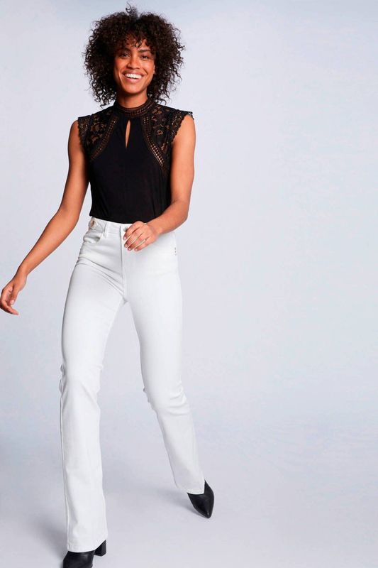 Haltertops - Effen - Mouwloos - Jersey - Normale Pasvorm - Opstaande Kraag