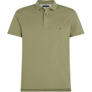 Tommy Hilfiger slim fit polo 1985 met logo faded olive