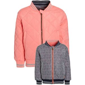 Orange Stars bomberjack zomer Marcella jacket reversible met all over print roze