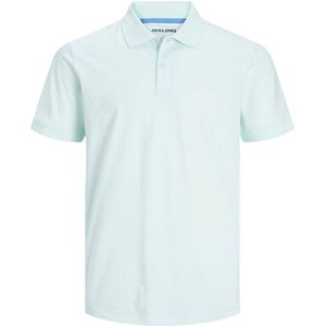 JACK & JONES polo JJFOREST met printopdruk en borduursels lichtblauw