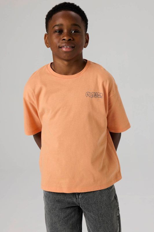 NAME IT KIDS T-shirt met backprint oranje