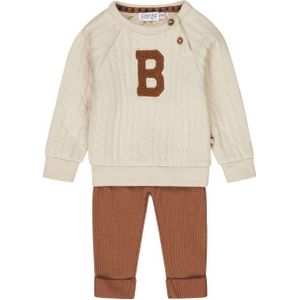 Dirkje sweater+broek Ecru/bruin