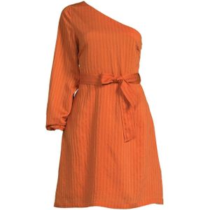 Another-Label gestreepte jurk oranje