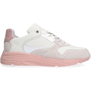 Manfield chunky suède sneakers wit/roze