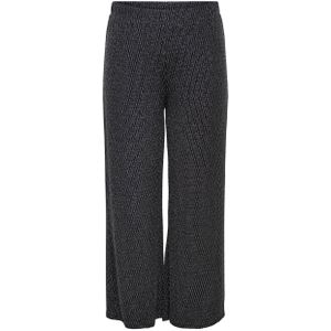 ONLY CARMAKOMA wide leg regular waist casual broek grijs met glitter